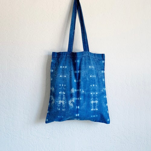 Indigo Dyed Bag Indigo Tote Bag shibori Bag tie Dye Etsy