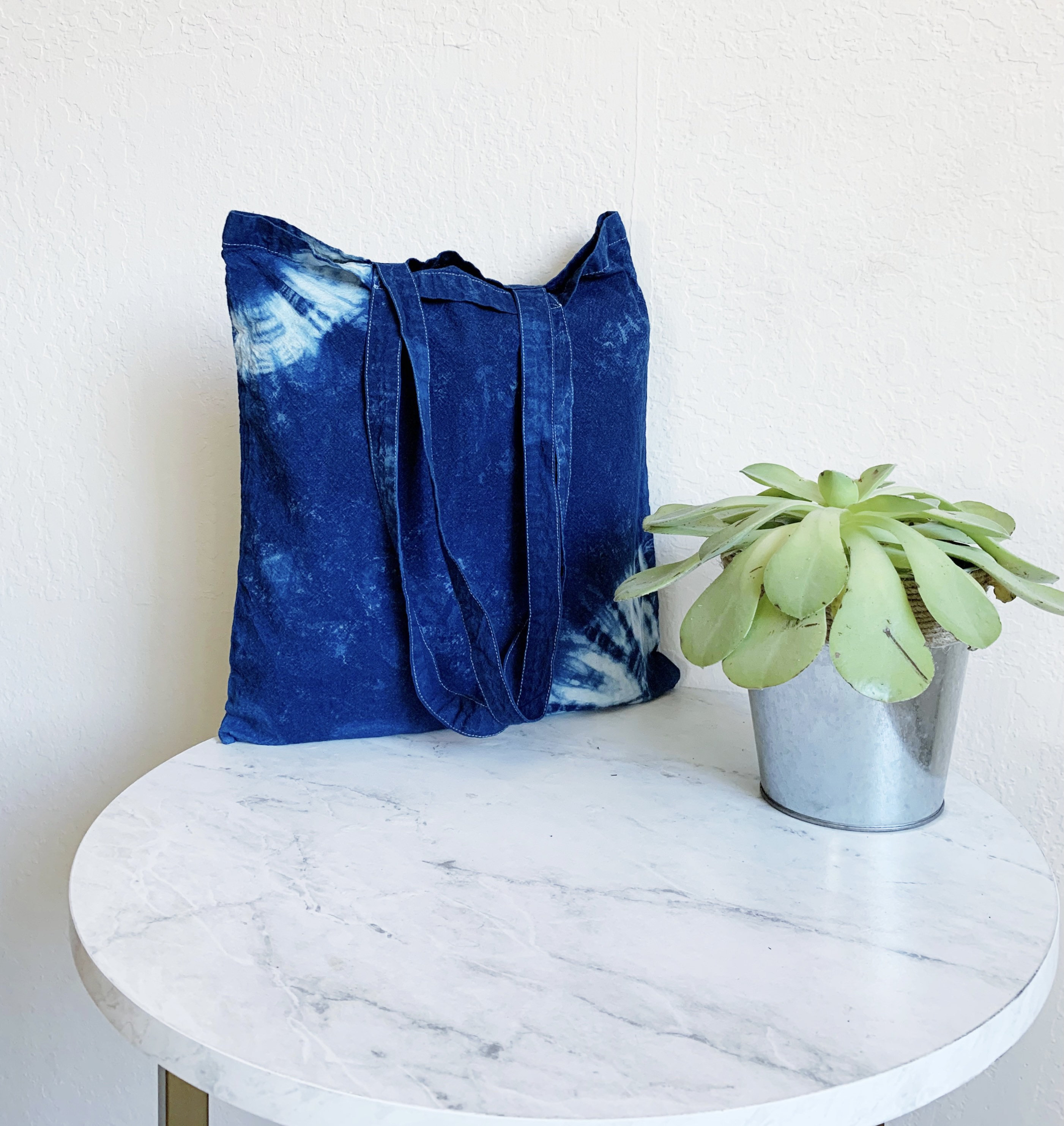 Indigo dyed bag Indigo Tote bag Shibori Bag Tie dye | Etsy