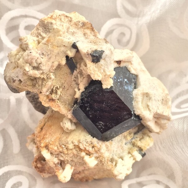 CLEARANCE! Black Tourmaline! Black Tourmaline in Feldspar Specimen! Black Tourmaline, Feldspar and Aquamarine Specimen! Natural Specimen!