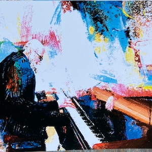 turmericcolor Card, Musician, Playing the Piano, Composer, Pianist, Blank card, 5x7 blank card with envelope