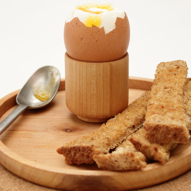 Egg Cup Handmade Wooden Dippy Egg Holder, Personalised Easter Gift image 3