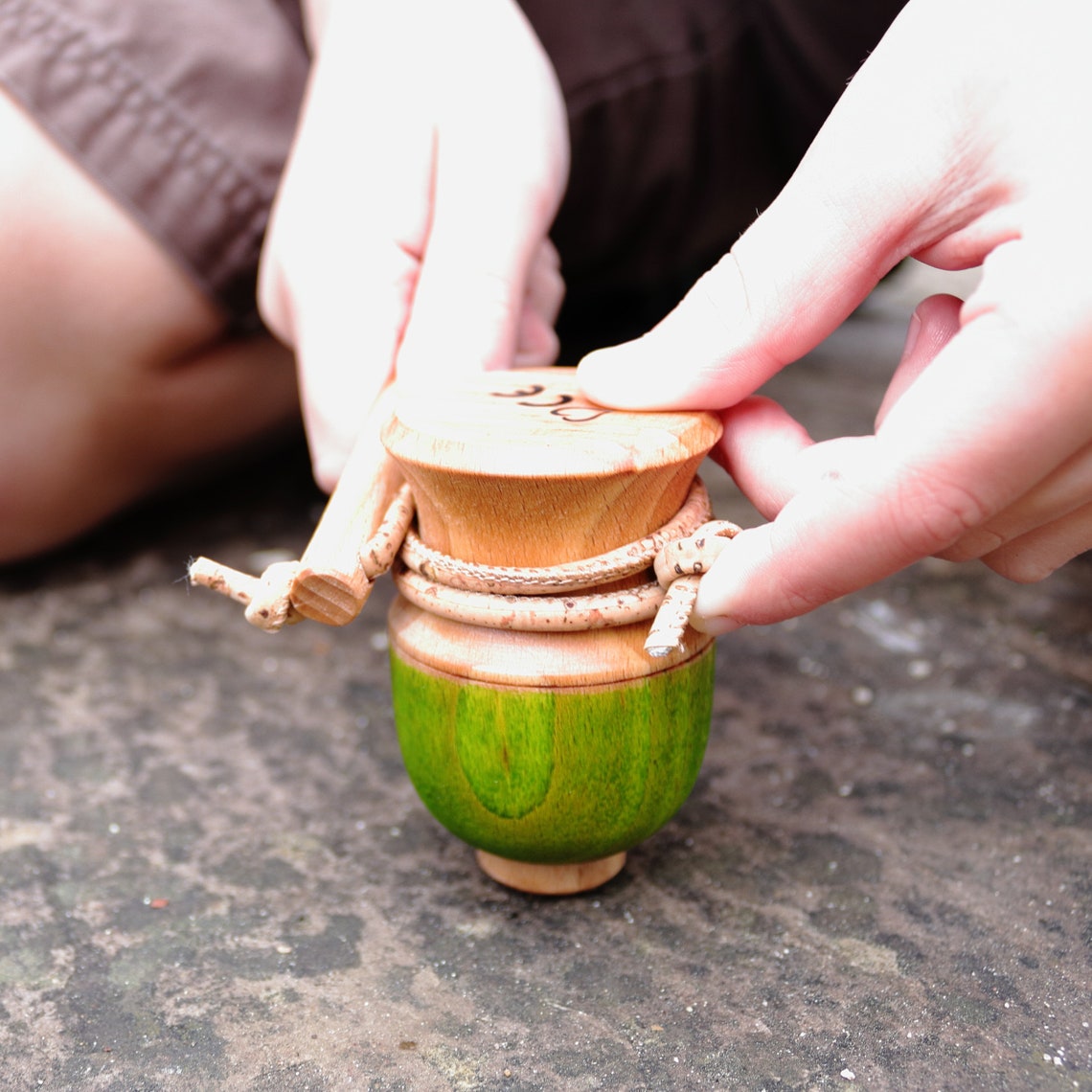 Spinning Top with string Whip & Peerie Whipping Top Etsy