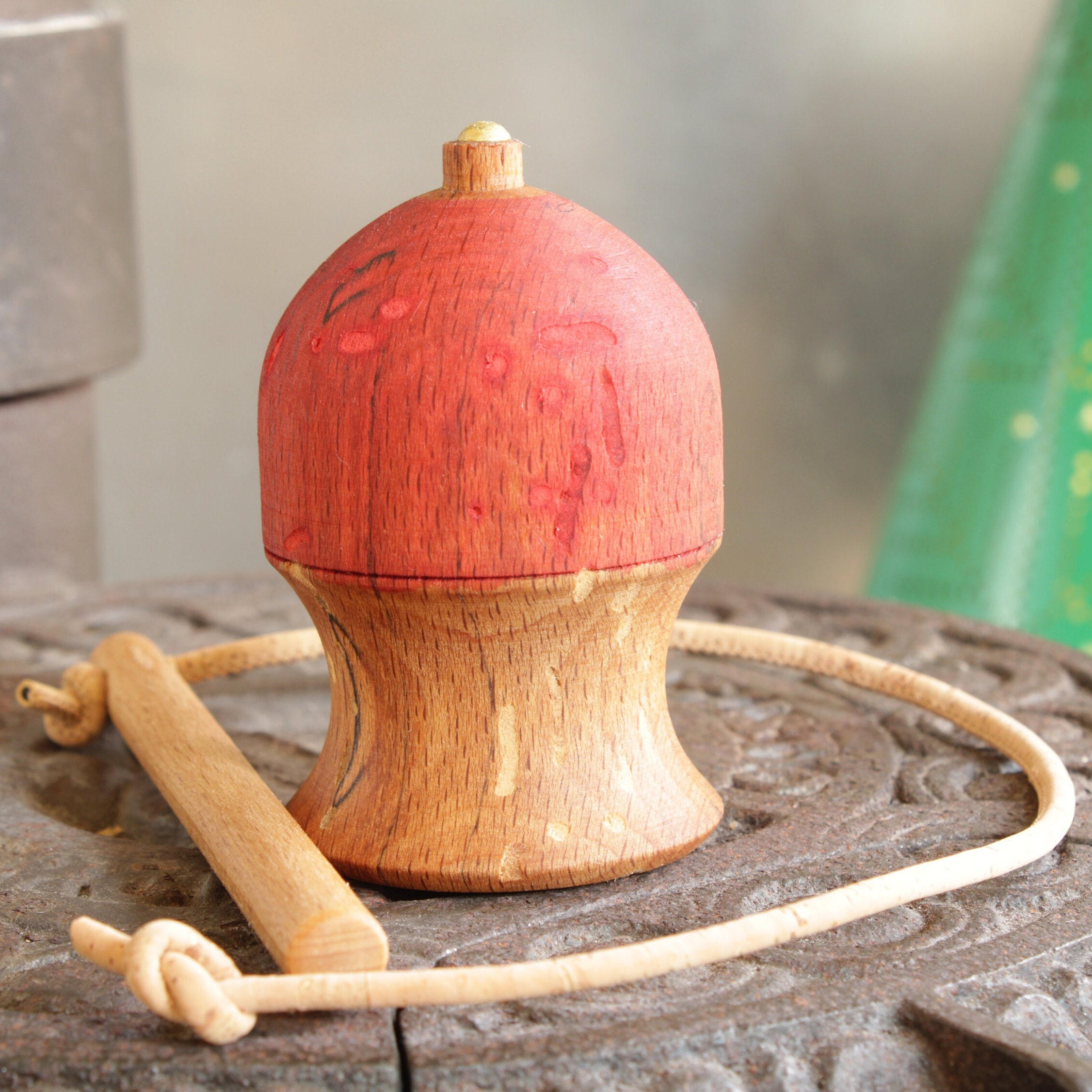 Spinning Top With String Whip & Peerie, Whipping Top, Traditional