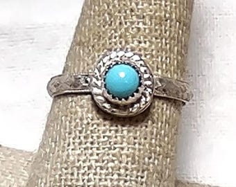natural Kingman turquoise handmade sterling silver ring size 8 1/2