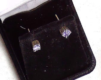 natural tanzanite gemstones handmade sterling silver stud earrings