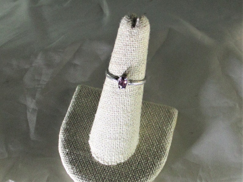 genuine pink sapphire gemstone is set in handmade sterling silver solitaire ring size 6