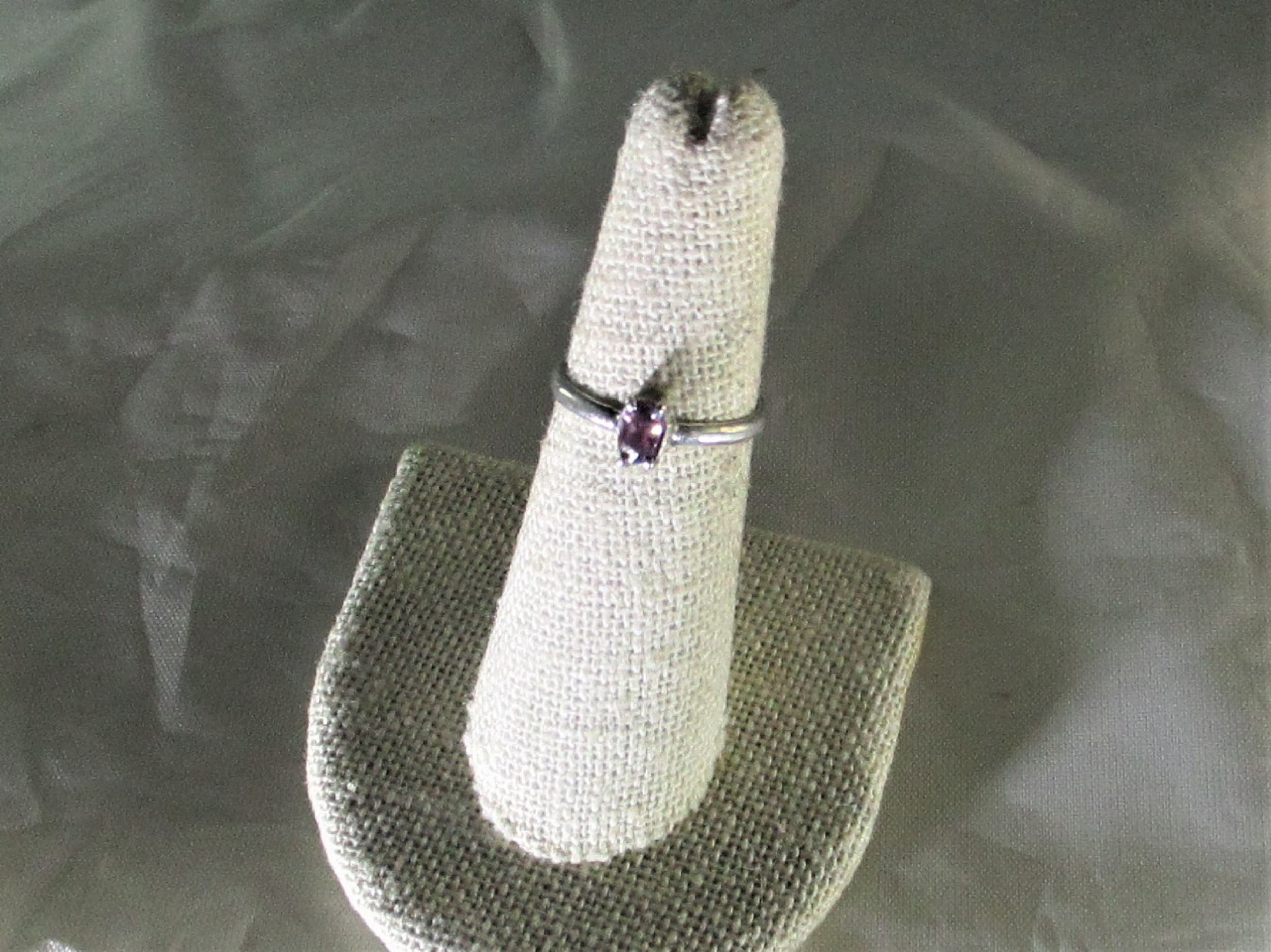 genuine pink sapphire gemstone is set in handmade sterling silver solitaire ring size 6