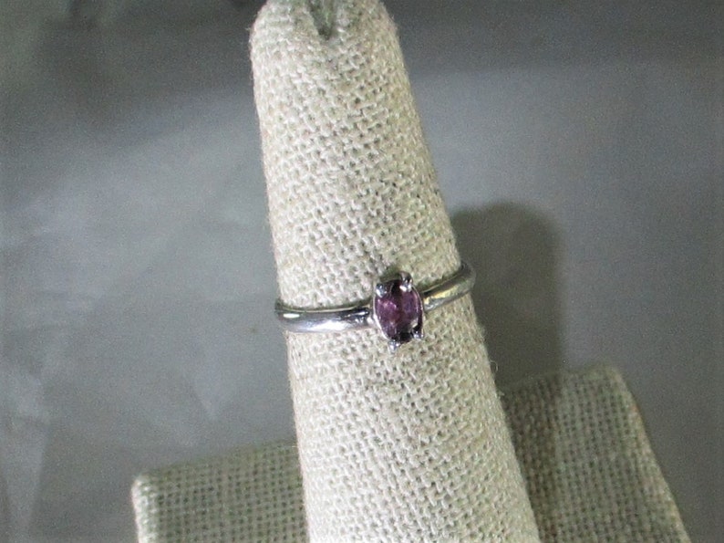 genuine pink sapphire gemstone is set in handmade sterling silver solitaire ring size 6