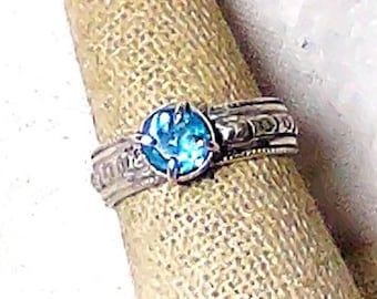 natural topaz gemstone handmade sterling silver ring size 7