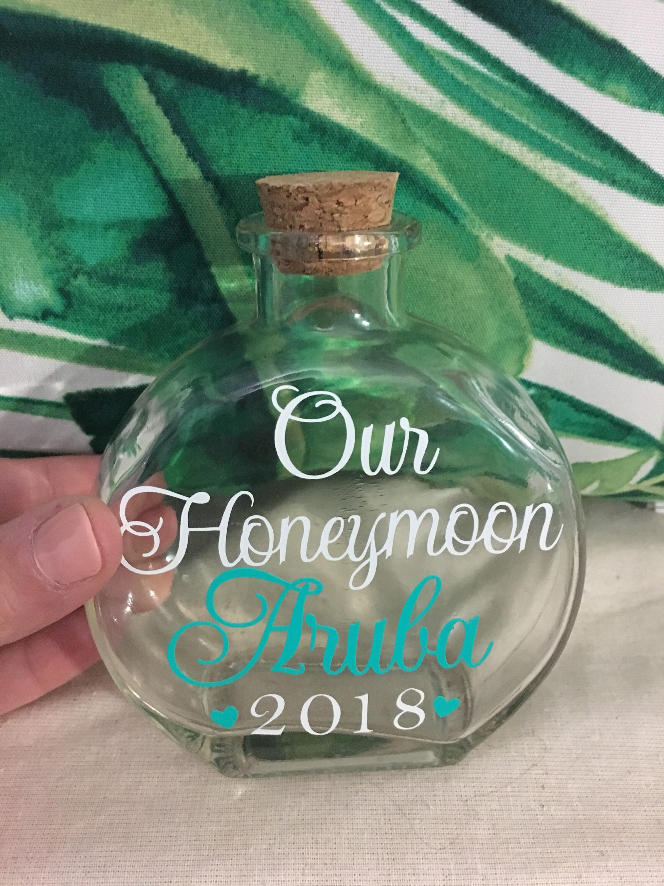 Honeymoon sand bottle Our Wedding Day Sand Vase Vacation Etsy