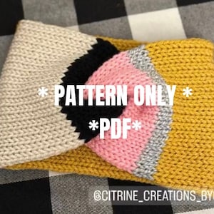 Pencil Ear Warmer PATTERN for circular knitting machine