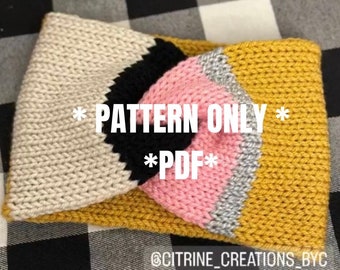 Pencil Ear Warmer PATTERN for circular knitting machine