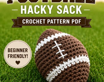 Football Hacky Sack Crochet Pattern | Beginner Amigurumi Sports Toy (PDF Download)