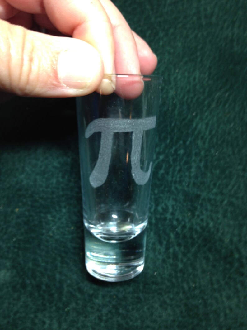 Pi Hand Engraved Tall Shot Glass. Handmade Individual Shot Glasses ...