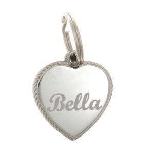 Custom Engraved Personalized Rope Style Heart Stainless Steel Pet Dog Cat ID Tag