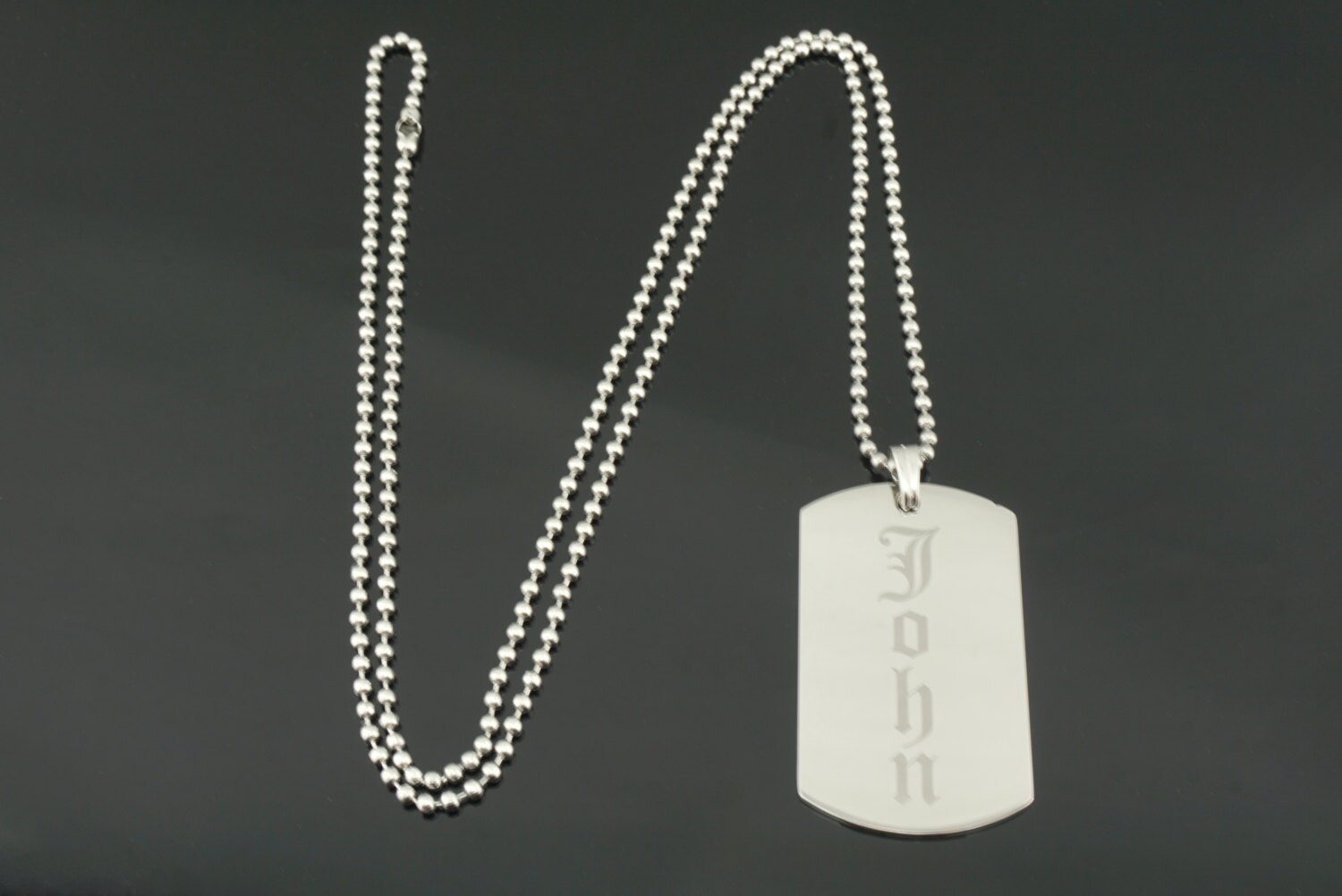 Custom Engraved Names Stainless Steel Dog Tag Necklace Etsy