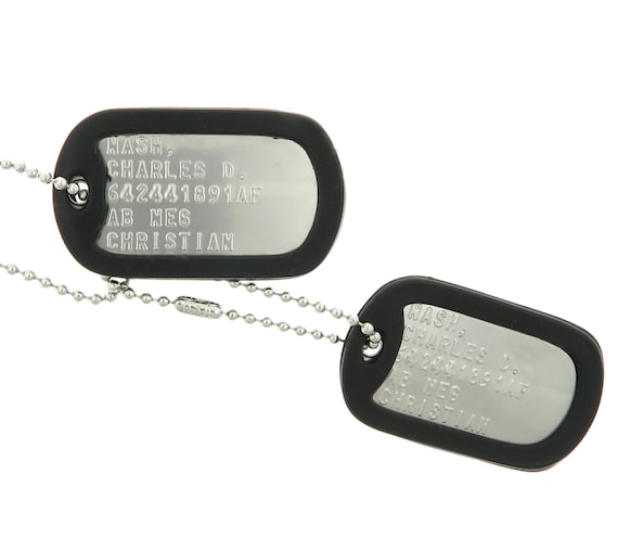 Stainless Steel Military Dog Tag Set Halloween Costume