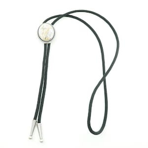 Hand Made Natural Crazy Lace Agate Stone Western Braided Fabric Bolo Neck Tie