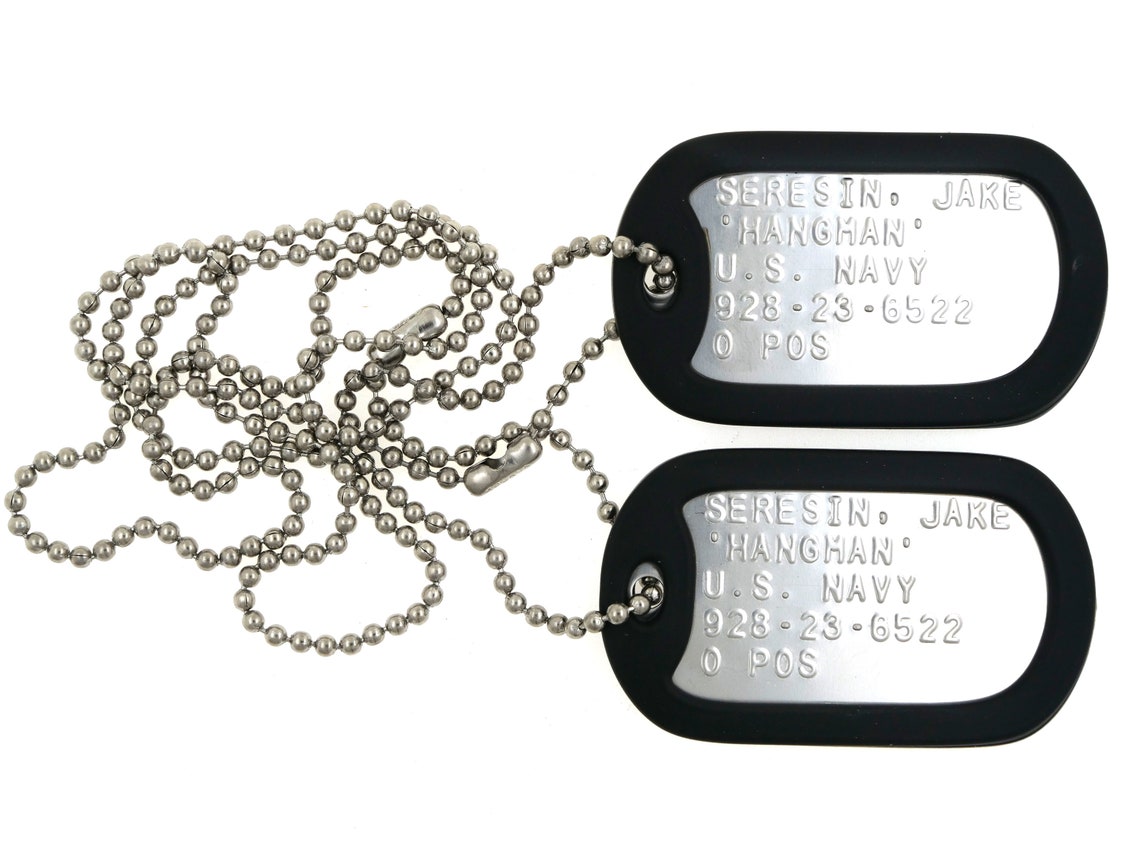 HANGMAN Top Gun Stainless Steel Military Dog Tag Set Cosplay - Etsy