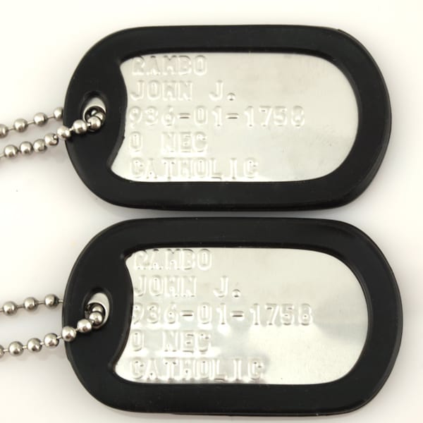 John Rambo Stainless Steel militaire Dog Tag ingesteld film Prop Halloween kostuum