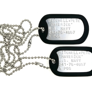 U.S. DOG TAGS PAIR SET PERSONALISED MILITARY ARMY STAINLESS STEEL