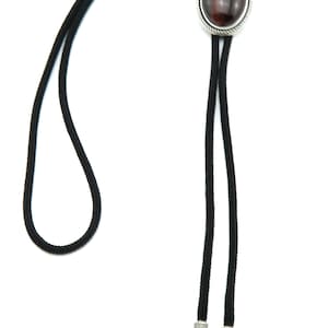 Hand Made Natural Tiger Eye Stone Western Braided Fabric Bolo Neck Tie
