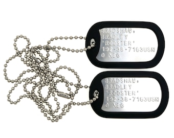 ROOSTER Top Gun Stainless Steel Military Dog Tag Set Cosplay Halloween Costume