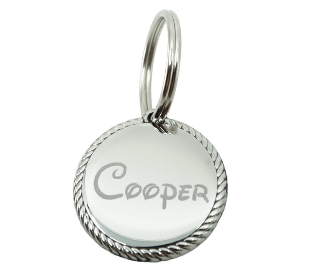 Dog Tag Rope Custom Engraved Personalized Rope Style Round 25mm X 25mm Stainless ...