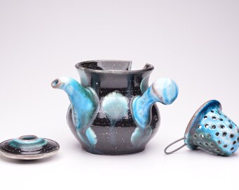 side handle teapot w/infuser
