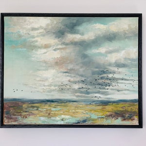 Abstract Landscape Art Print, Framed Canvas Print, Original Oil Painting Art Print, Giclee print,