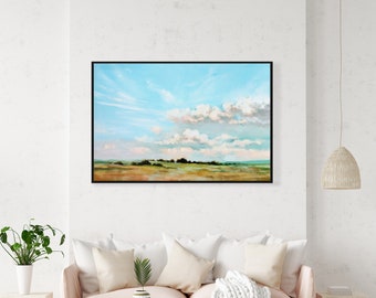 Large Original Landscape Oil Painting, 24x36 Horizontal Abstract Landscape Colorful Large Wall Art, Home Decor