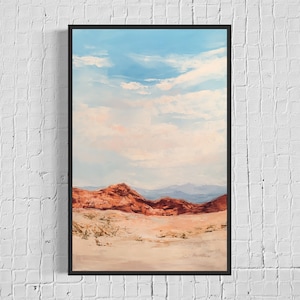 Large Original Abstract Oil Painting Landscape, Vertical Southwest Painting, Nevada Wall Art 24x36