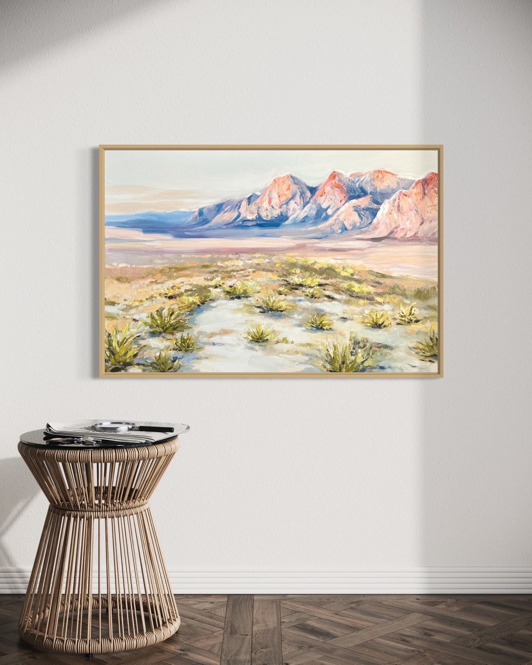 Large 24x36" Original Desert Oil Painting, Nevada Moutain Wall Art ...