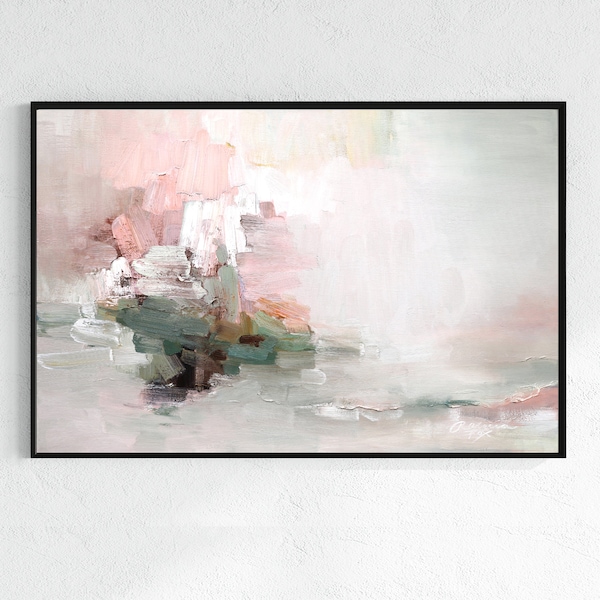 Pink Abstract Art Etsy