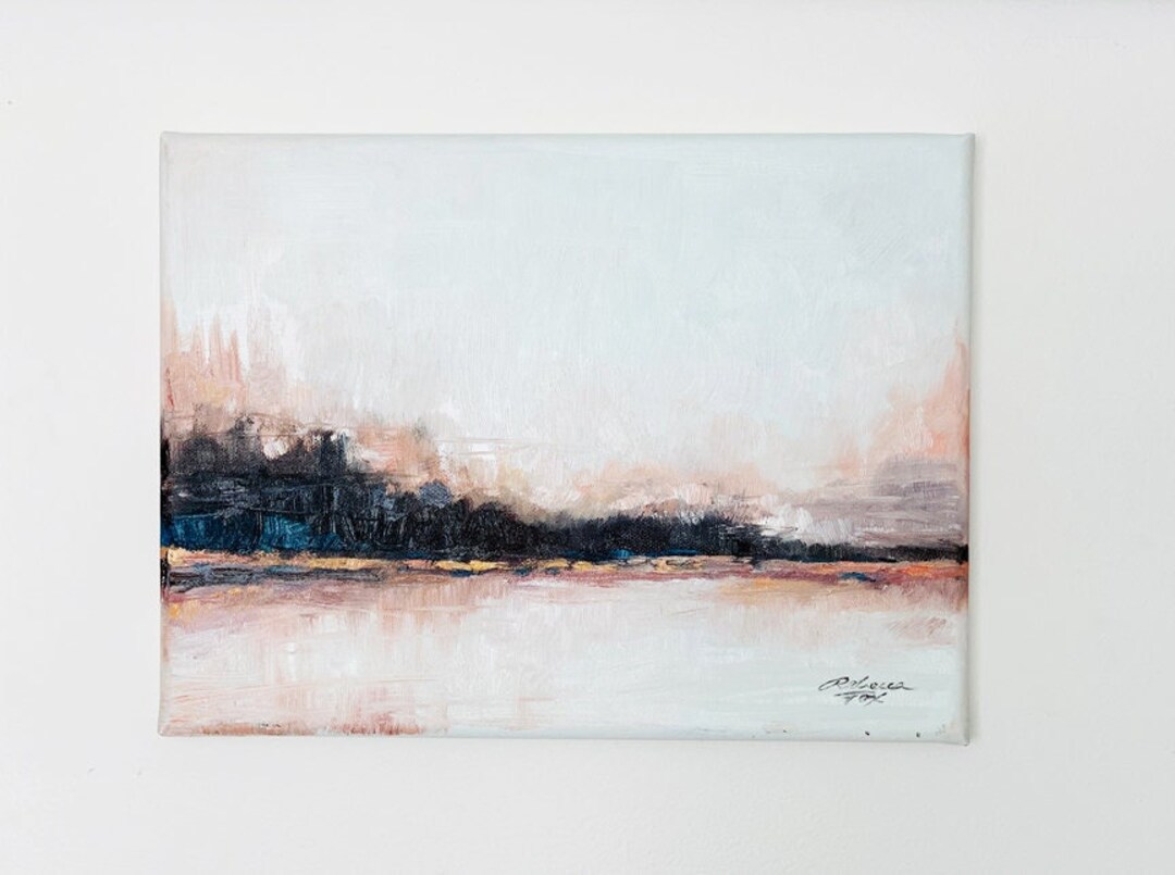 Original Oil Painting Abstract Landscape, Small Oil Painting Landscape ...