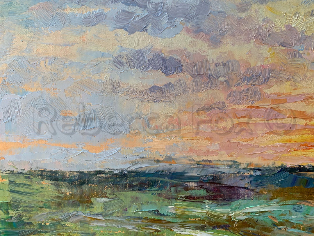 Original Landscape Oil Painting, Small Abstract Landscape Painting ...