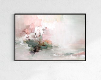 Large Printable Abstract Oil Painting, Digital Abstract Wall Art Print, Instant downloadable Wall Art,  Pink Abstract Digital Painting