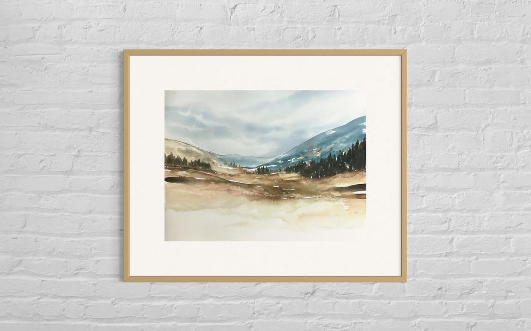 Original 18x24 Abstract Watercolor Landscape Painting, Colorado ...