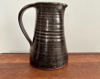 Vintage David Leach for Lowerdown Pottery Studio Stoneware Pitcher with Dark Glaze