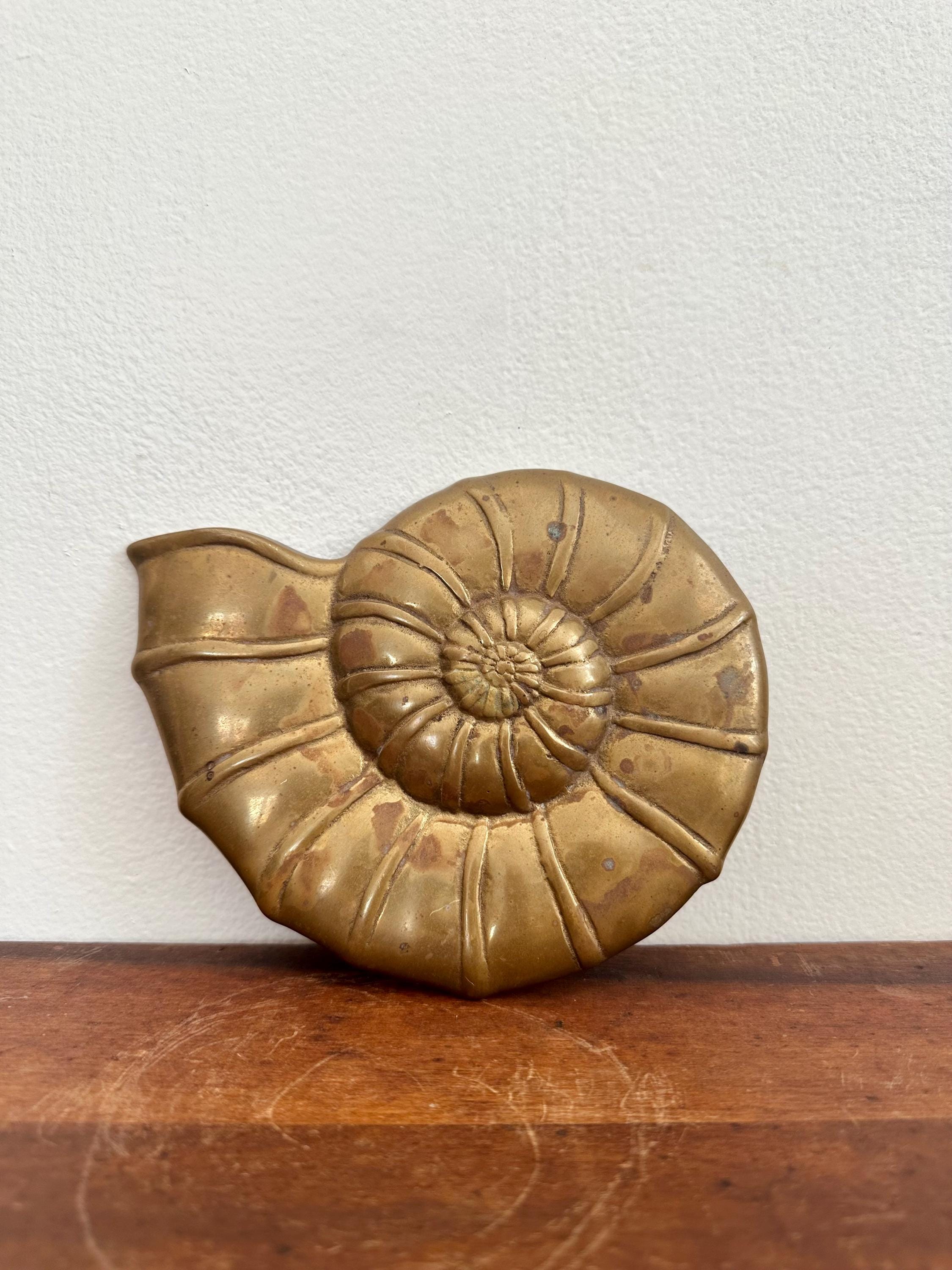 Vintage Brass Nautilus - Etsy Beautiful solid brass Vintage Naitilus main image 0