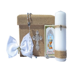 6 Piece Girl ENGLISH Holy First Communion Giftbox/Keepsake