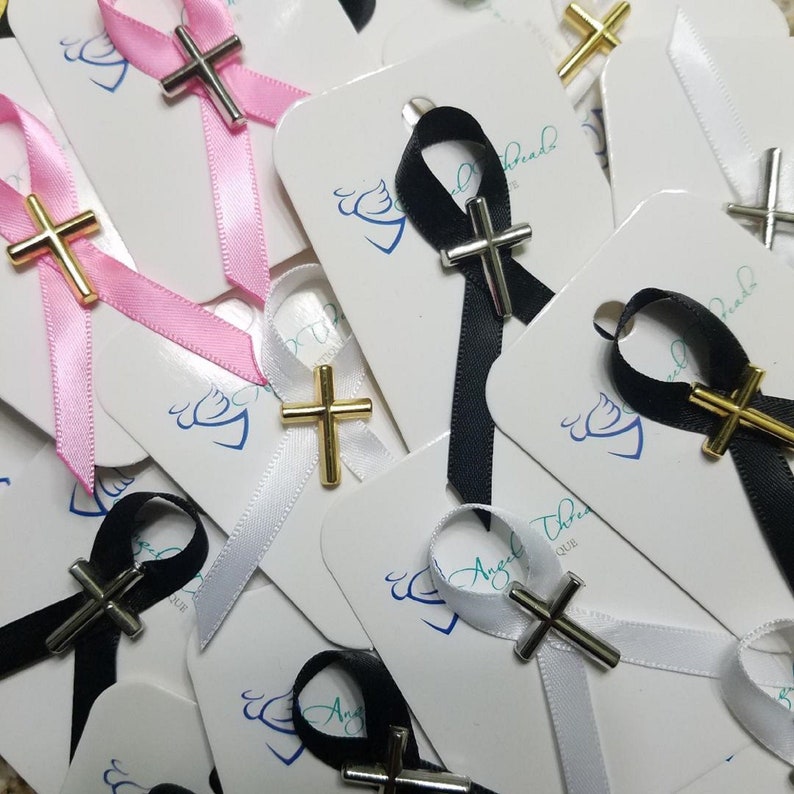 Cross Lapel Pins Brooches With Loop Ribbon Baptism Holy First Etsy