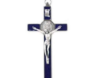 7.5" Crucifix Silver Saint Benidict