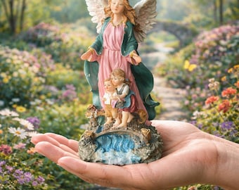 8" Guardian Angel Statue – Faithful Protection, Children Guidance Home Decor