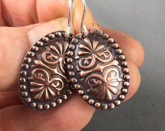 Oval Eastern Style Copper Earrings