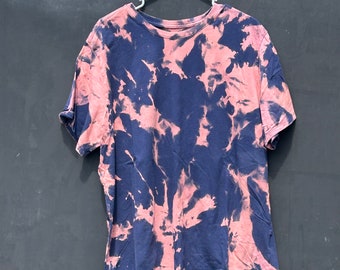 Camiseta azul marino teñida con lejía - 2XL
