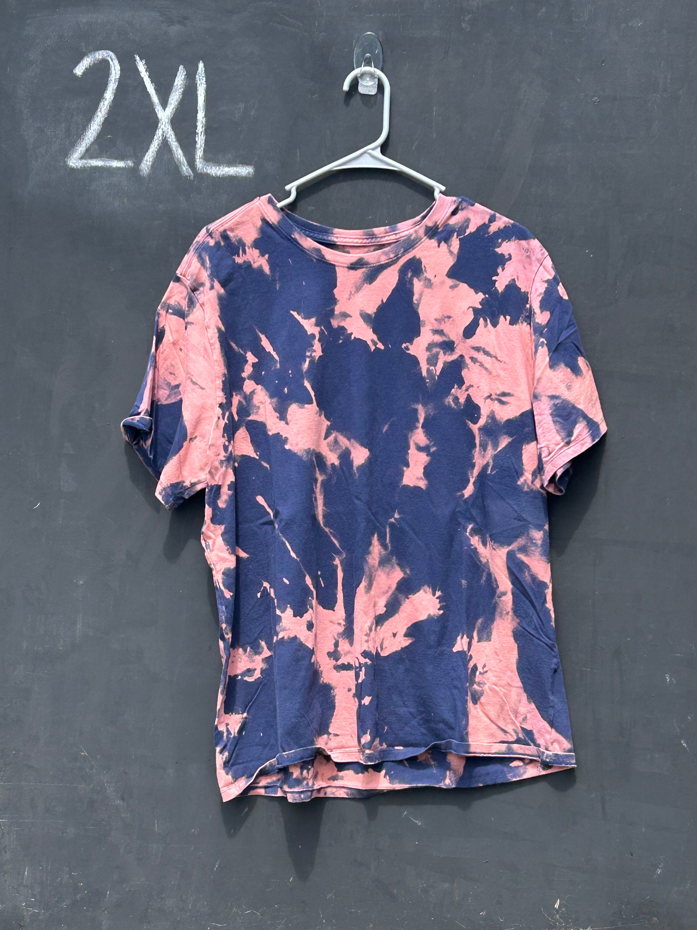 Bleach Dyed Navy T-shirt - 2XL - Etsy