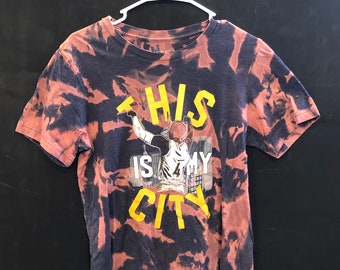 Bleach Dyed This is My City Pavers T-Shirt - Medium