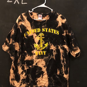 Bleach Dyed NAVY T-Shirt - 2XL