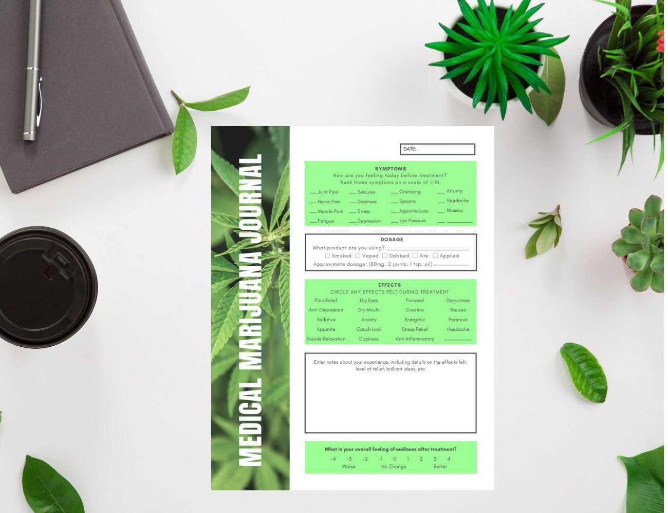 Medical Marijuana Journal / Cannabis Review / Cannabis Therapy | Etsy